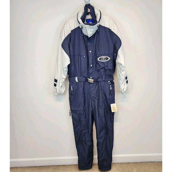 Vtg Bogner Ski Suit Snowsuit Mens EU 42 XL/XXL One Piece Blue Snow Bib Keystone - Picture 1 of 16